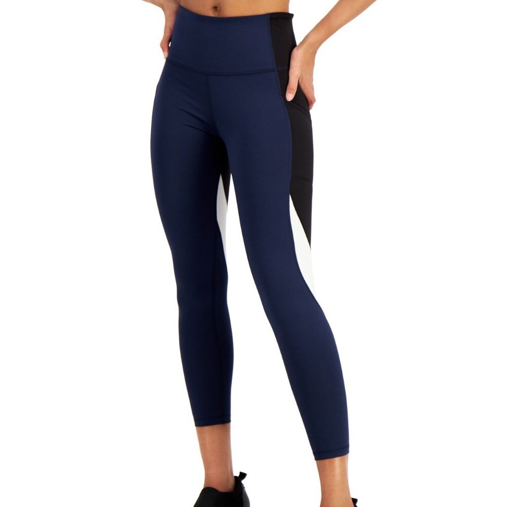 Ideology Navy Black White Colorblock High-Waist Leggings